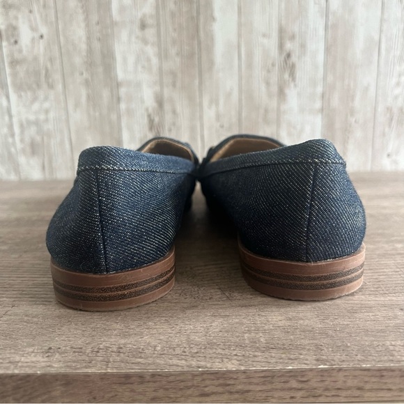 Ann Taylor Blue Denim Loafers with Gold Horsebit Accent 6 - Picture 5 of 6